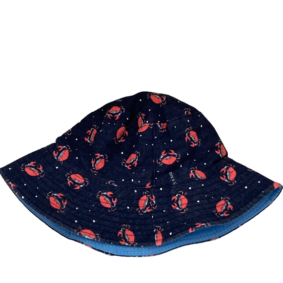Preloved Naj Oleari Women's Coral Crab Patterned Navy Bucket Hat - Unique - Picture 4 of 10